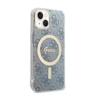   Guess 4G Print MagSafe Apple iPhone 14 Plus hátlap tok, kék + MagSafe töltő