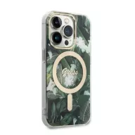   Guess Jungle MagSafe Apple iPhone 14 Pro Max hátlap tok, zöld + MagSafe töltő