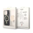Guess Marble MagSafe Apple iPhone 14 Pro Max hátlap tok, fekete + MagSafe töltő