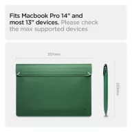 Spigen Valentinus S Laptop Sleeve tok, 14", zöld