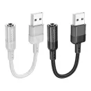 Hoco LS37 AUX USB-A - Jack 3,5mm adapter, szürke
