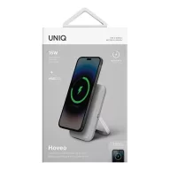   Uniq Hoveo mágneses Fast Wireless USB-C PD Power bank / külső akkumulátor / powerbank, kártyatartóval, 5000Mah, szürke