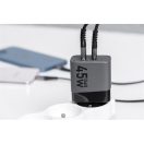 Forcell hálózati gyorstöltő USB-C + USB-A, PD + QC 4.0, 4A, 45W, kék