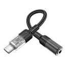 Hoco LS37 USB-C - 3,5mm jack adapter, fekete