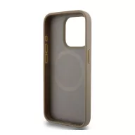   DKNY PU Leather Repeat Pattern Bottom Stripe Apple iPhone 15 Pro tok, barna