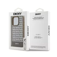  DKNY PU Leather Repeat Pattern Bottom Stripe Apple iPhone 15 Pro tok, barna