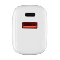   Tactical Base Plug Dual gyorstöltő adapter USB-A+ USB-C, 20W,fehér
