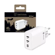   Tactical Base Plug Dual gyorstöltő adapter 2xUSB-C, 40W,fehér