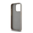 DKNY PU Leather Repeat Pattern Tonal Stripe iPhone 14 Pro hátlap tok, bézs