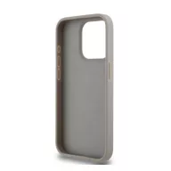   DKNY PU Leather Repeat Pattern Tonal Stripe iPhone 14 Pro hátlap tok, bézs