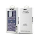 DKNY PU Leather Repeat Pattern Tonal Stripe iPhone 14 Pro hátlap tok, kék