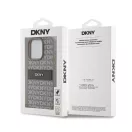 DKNY PU Leather Repeat Pattern Tonal Stripe iPhone 14 Pro Max hátlap tok, bézs