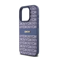   DKNY PU Leather Repeat Pattern Tonal Stripe iPhone 14 Pro Max hátlap tok, kék