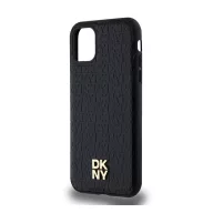   DKNY PU Leather Repeat Pattern Stack Logo Apple iPhone 11 Magsafe kompatibilis hátlap tok, fekete
