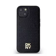   DKNY PU Leather Repeat Pattern Stack Logo Apple iPhone 14 Magsafe kompatibilis hátlap tok, fekete