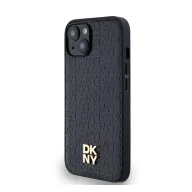   DKNY PU Leather Repeat Pattern Stack Logo Apple iPhone 14 Magsafe kompatibilis hátlap tok, fekete