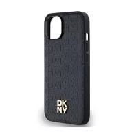   DKNY PU Leather Repeat Pattern Stack Logo Apple iPhone 14 Magsafe kompatibilis hátlap tok, fekete