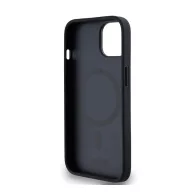   DKNY PU Leather Repeat Pattern Stack Logo Apple iPhone 14 Magsafe kompatibilis hátlap tok, fekete