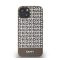 DKNY PU Leather Repeat Pattern Bottom Stripe Apple iPhone 15 Magsafe kompatibilis hátlap tok, barna