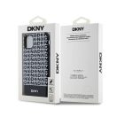 DKNY PU Leather Repeat Pattern Bottom Stripe Apple iPhone 11 Magsafe kompatibilis hátlap tok, fekete