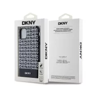  DKNY PU Leather Repeat Pattern Bottom Stripe Apple iPhone 11 Magsafe kompatibilis hátlap tok, fekete