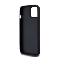   DKNY PU Leather Repeat Pattern Bottom Stripe Apple iPhone 15 Magsafe kompatibilis hátlap tok, fekete