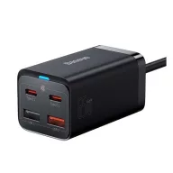   Baseus GaN3 Pro gyorstöltő 2x USB-AUSB-C, 2x USB-A, 65W, fekete