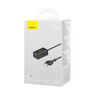   Baseus GaN3 Pro gyorstöltő 2x USB-AUSB-C, 2x USB-A, 65W, fekete