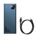 Baseus Adaman Metal powerbank 20000mAh, PD, QC 3.0, 65W, 2xUSB-A + USB-C + micro USB-A,, kék