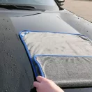 Egyoldalas mikroszálas autó tisztító, szárító törölköző, 60 x 90 cm, 700 g / nm, Wooze Car Towel, szürke/kék