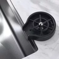   Wooze Glass Washer Automata pohár- és üvegmosó és öblítő szett, nagynyomású fúvókával, rugalmas csatlakozóval, fekete