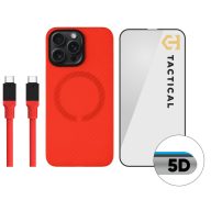   Tactical MagForce Aramid Limited Edition Apple iPhone 15 Pro Max tok / üvegfólia / töltőkábel szett, piros