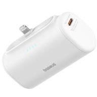   Baseus Compact powerbank / külső akkumulátor Lightning csatlakozóval, 5000mAh, PD, 20W, fehér