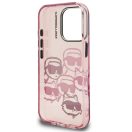 Karl Lagerfeld IML Multi K&CH Heads iPhone 16 Pro hátlap tok, rózsaszín