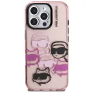 Karl Lagerfeld IML Multi K&CH Heads iPhone 15 Pro Max hátlap tok, rózsaszín