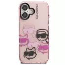 Karl Lagerfeld IML Multi K&CH Heads iPhone 16 hátlap tok, rózsaszín