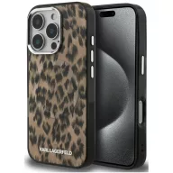   Karl Lagerfeld IML Leopard iPhone 16 Pro MagSafe kompatibilis leopárd mintás hátlap tok, barna
