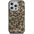 Karl Lagerfeld IML Leopard iPhone 16 Pro Max MagSafe kompatibilis leopárd mintás hátlap tok, barna