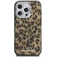   Karl Lagerfeld IML Leopard iPhone 16 Pro Max MagSafe kompatibilis leopárd mintás hátlap tok, barna