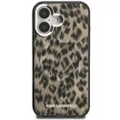 Karl Lagerfeld IML Leopard iPhone 16 MagSafe kompatibilis leopárd mintás hátlap tok, barna