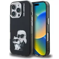   Karl Lagerfeld IML Aquarelle Karl and Choupette iPhone 16 Pro Max hátlap tok, fekete