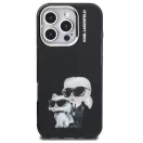 Karl Lagerfeld IML Aquarelle Karl and Choupette iPhone 16 Pro Max hátlap tok, fekete