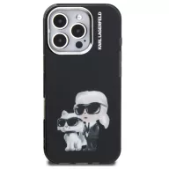   Karl Lagerfeld IML Aquarelle Karl and Choupette iPhone 16 Pro Max hátlap tok, fekete
