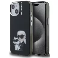   Karl Lagerfeld IML Aquarelle Karl and Choupette iPhone 15 hátlap tok, fekete