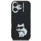 Karl Lagerfeld IML Aquarelle Choupette iPhone 16 hátlap tok, fekete