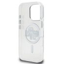 Karl Lagerfeld IML Glitter Karl and Choupette Sketch iPhone 15 Pro Max MagSafe kompatibilis hátlap tok, átlátszó