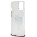 Karl Lagerfeld IML Glitter Karl and Choupette Sketch iPhone 15 MagSafe kompatibilis hátlap tok, átlátszó