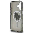 Karl Lagerfeld IML Glitter Karl and Choupette Sketch iPhone 16 MagSafe kompatibilis hátlap tok, fekete