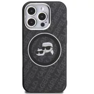   Karl Lagerfeld IML K&CH Heads Repeated Logo iPhone 16 Pro MagSafe kompatibilis hátlap tok, fekete