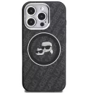 Karl Lagerfeld IML K&CH Heads Repeated Logo iPhone 16 Pro Max MagSafe kompatibilis hátlap tok, fekete